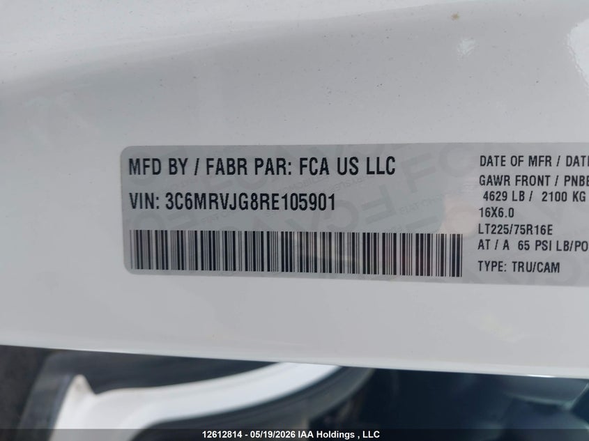 2024 Ram 3.6 3500 High White Lot 111012612814 Vin 3C6MRVJG8RE105901