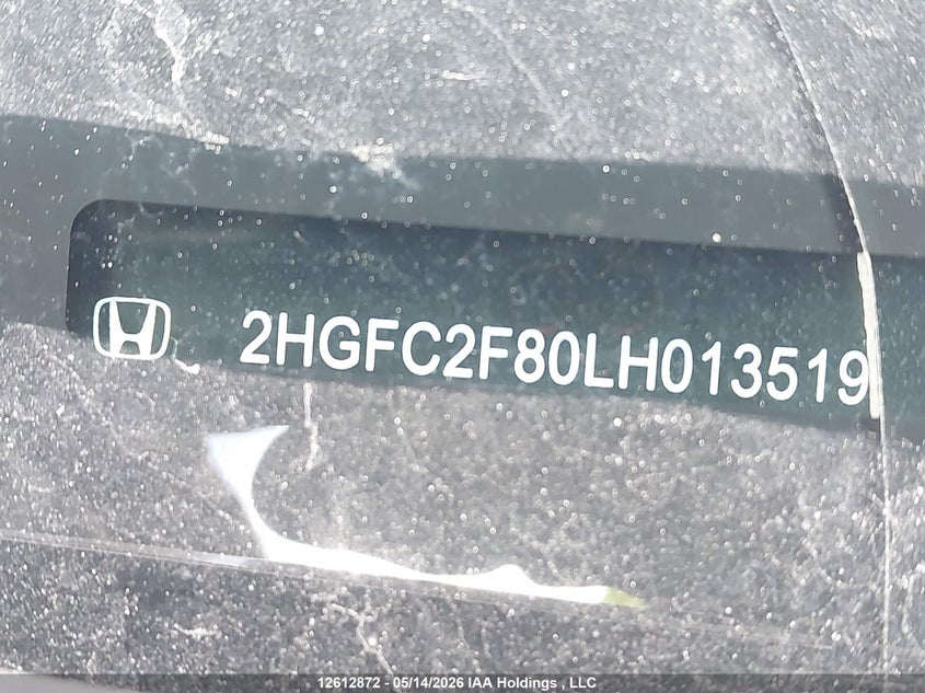 2020 Honda Civic Sport VIN: 2HGFC2F80LH013519 Lot: 12612872