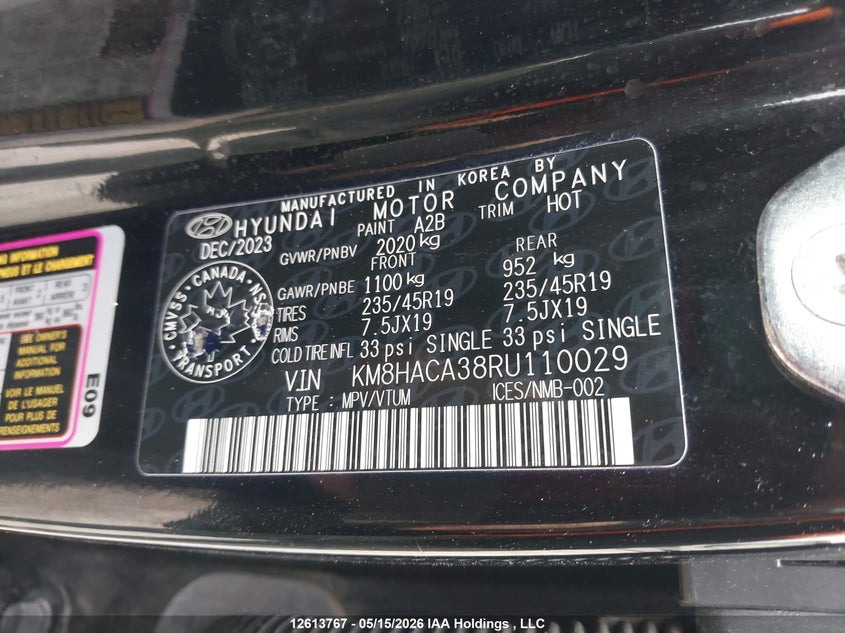 2024 Hyundai Kona N Line VIN: KM8HACA38RU110029 Lot: 12613767