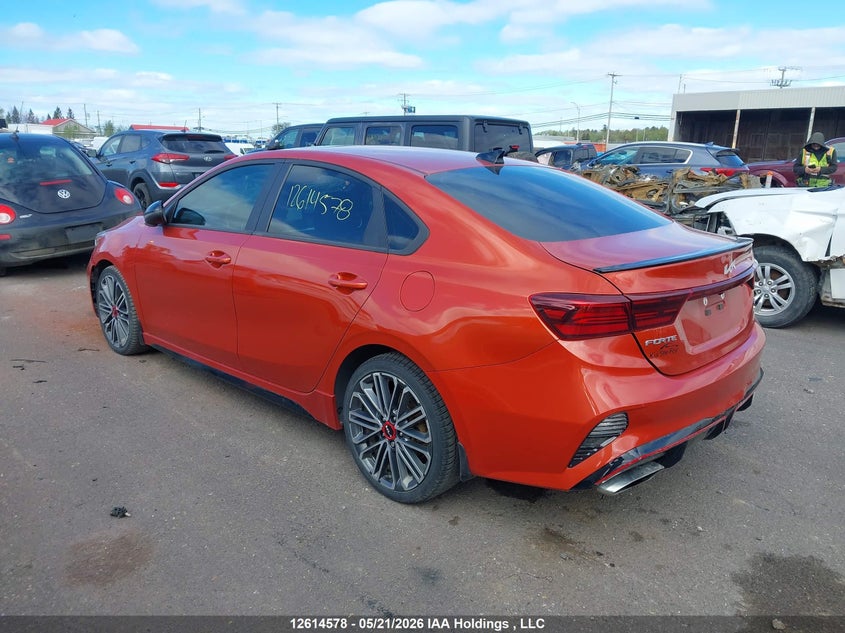 Vin: 3kpf44ac2ne488879, lot: 3013368, kia forte gt limited 20223