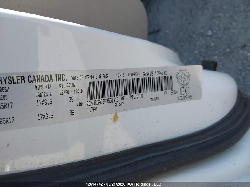 2015 RAM RAM TRADESMAN VAN 3.6L V-6 DOHC, VVT, 283HP