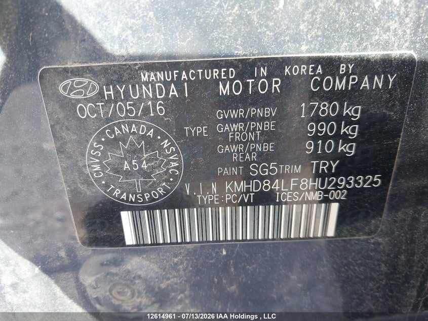 2017 Hyundai Elantra Se/Value/Limited VIN: KMHD84LF8HU293325 Lot: 12614961
