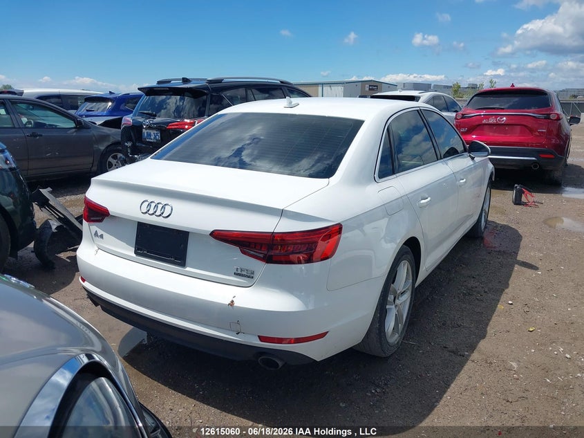 2017 AUDI A4 SEDAN 2.0L I-4 DI, DOHC, VVT, TURBO, 252HP
