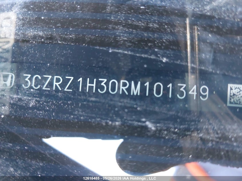 2024 Honda Hr-V VIN: 3CZRZ1H30RM101349 Lot: 12615485