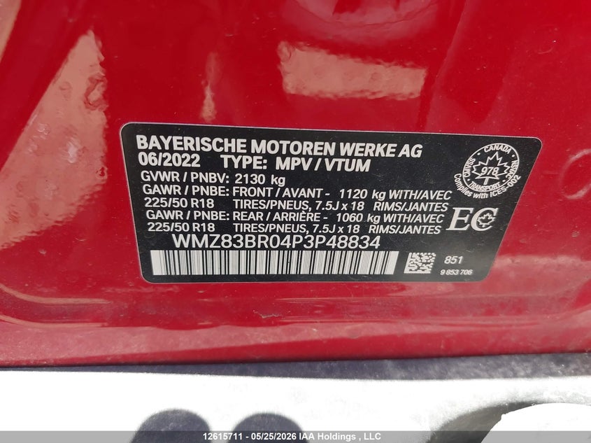 2023 Mini Countryman Cooper S VIN: WMZ83BR04P3P48834 Lot: 12615711