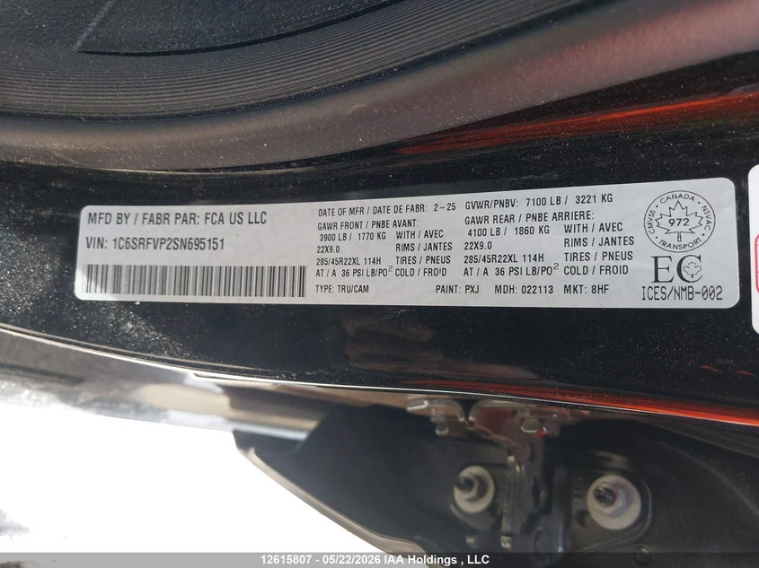 2025 DODGE RAM PICKUP 3.0L I6 FI DOHC 24V NF4