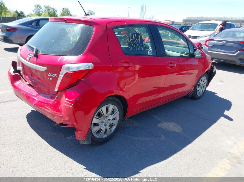Vin: jtdktud30cd523947, lot: 3015408, toyota yaris 20124