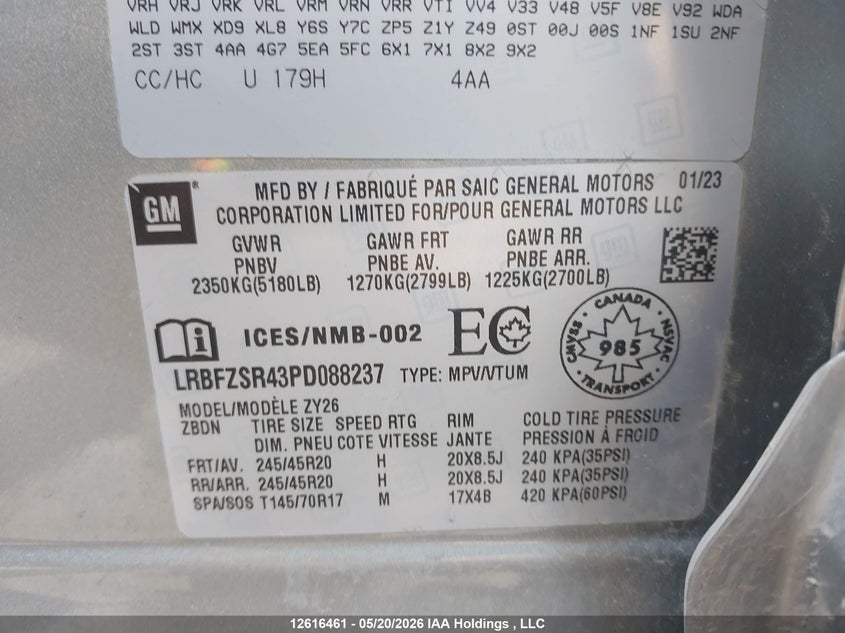 LRBFZSR43PD088237 2023 Buick Envision 2.0 Avenir silver