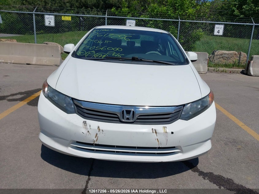 2012 Honda Civic 1.8 white Lot 111012617256 Vin 2HGFB2F49CH056000