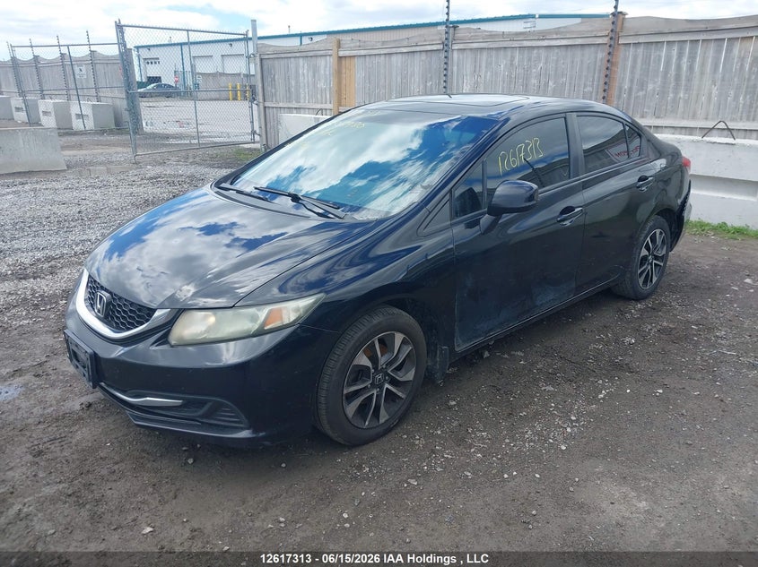 2013 Honda Civic, Rear, IAAI, VIN 2HGFB2F5XDH025980 — photo 2