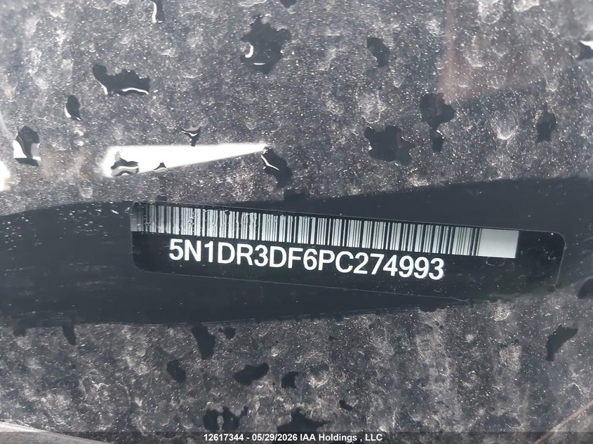 2023 Nissan Pathfinder Platinum VIN: 5N1DR3DF6PC274993 Lot: 12617344