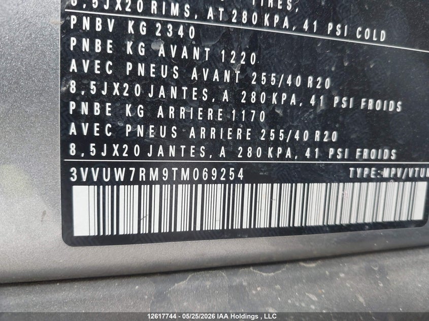2026 Volkswagen Tiguan Sel R-Line Turbo VIN: 3VVUW7RM9TM069254 Lot: 12617744