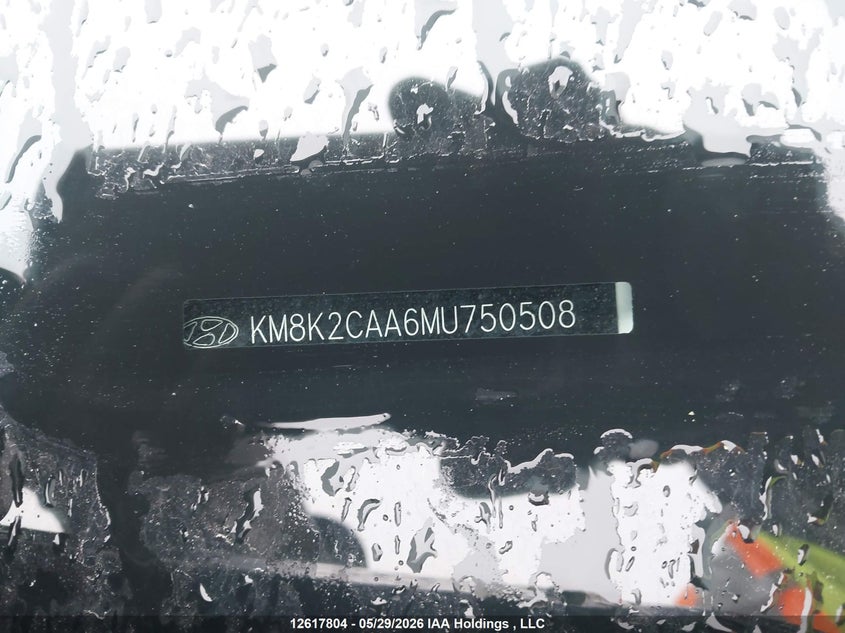 2021 Hyundai Kona Preferred Awd VIN: KM8K2CAA6MU750508 Lot: 12617804