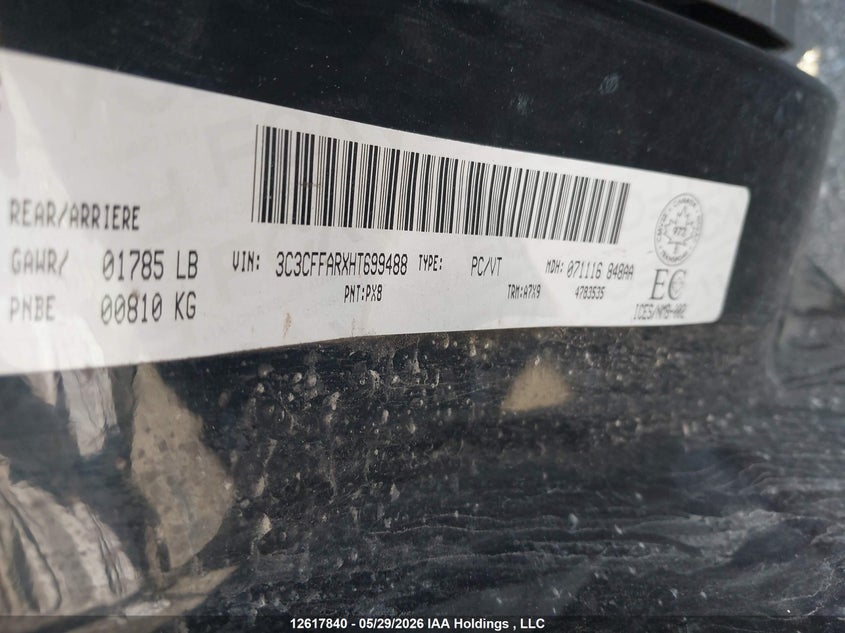 2017 Fiat 500 VIN: 3C3CFFARXHT699488 Lot: 12617840