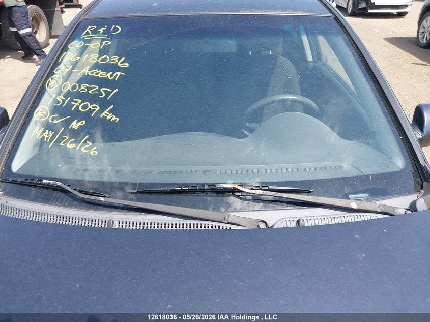 2007 Hyundai Accent Gs/Sr VIN: KMHCN35C67U008251 Lot: 12618036