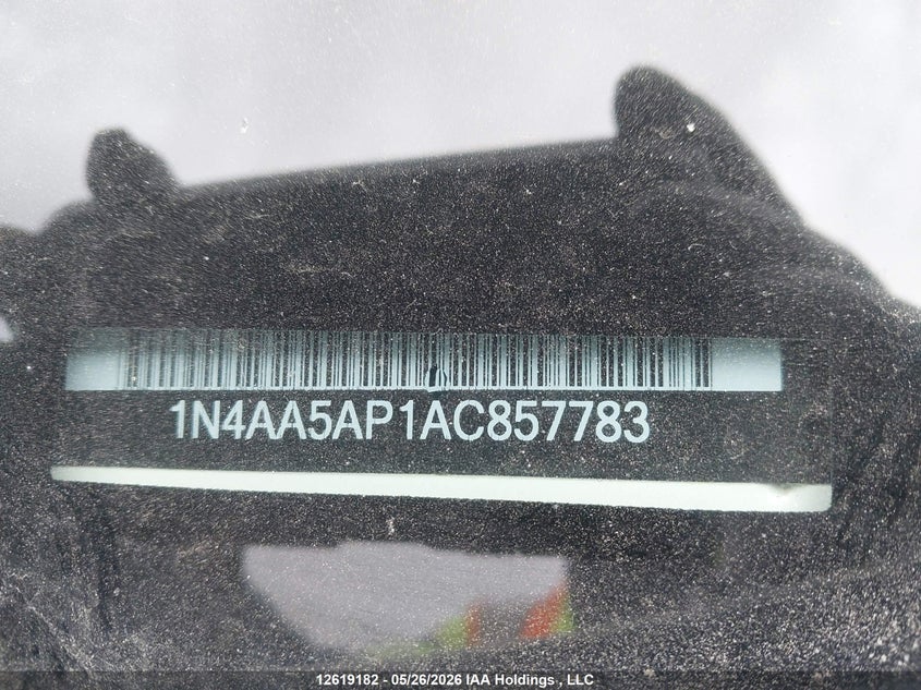2010 Nissan Maxima S/Sv VIN: 1N4AA5AP1AC857783 Lot: 12619182