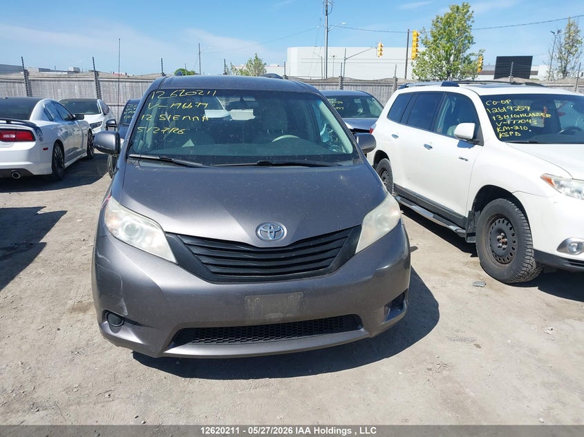 2012 Toyota Sienna 3.5 grey Lot 111012620211 Vin 5TDZK3DC8CS196679