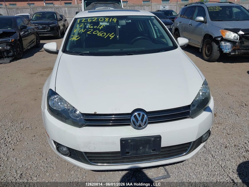 2012 Volkswagen Golf 2.5L Comfortline/2.5L Highline/2.5L Sportline/2.5L Trendline VIN: WVWDA7AJ9CW206014 Lot: 12620814