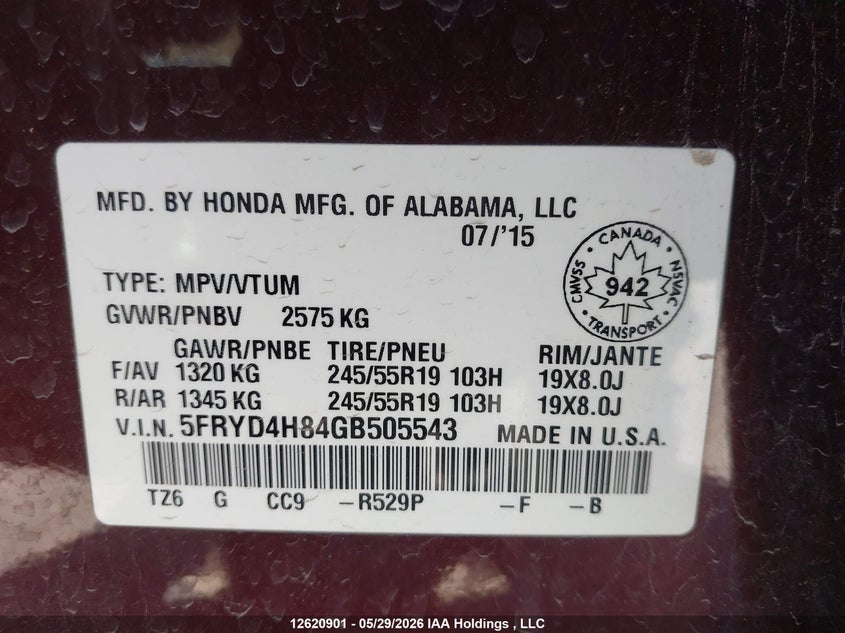 2016 ACURA MDX ELITE PACKAGE 3.5L V-6 DI, VVT, 290HP