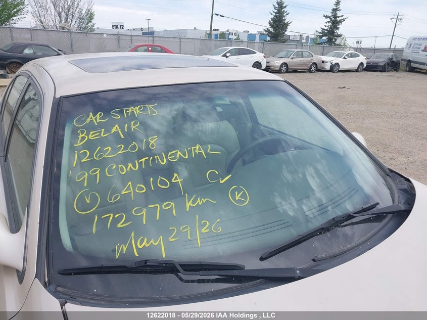 1999 Lincoln Continental VIN: 1LNHM97V4XY640104 Lot: 12622018