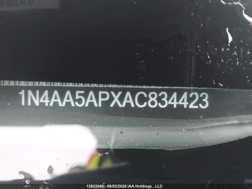 2010 Nissan Maxima S/Sv VIN: 1N4AA5APXAC834423 Lot: 12622040