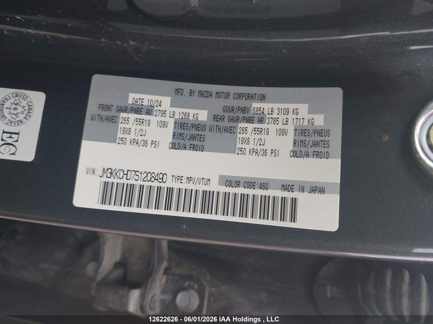 2025 MAZDA CX-90 SPORT UTILITY VEHICLE 3.3L I-6 DI, DOHC, VVT, TURBO, 280HP
