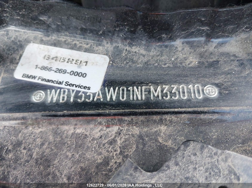 2022 BMW I4 M50 VIN: WBY33AW01NFM33010 Lot: 12622729