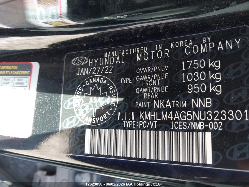 2022 Hyundai Elantra Preferred Ivt VIN: KMHLM4AG5NU323301 Lot: 12623058