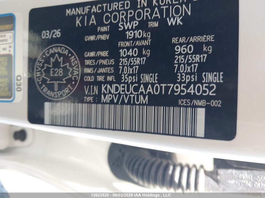 2026 Kia Seltos S VIN: KNDEUCAA0T7954052 Lot: 12623520