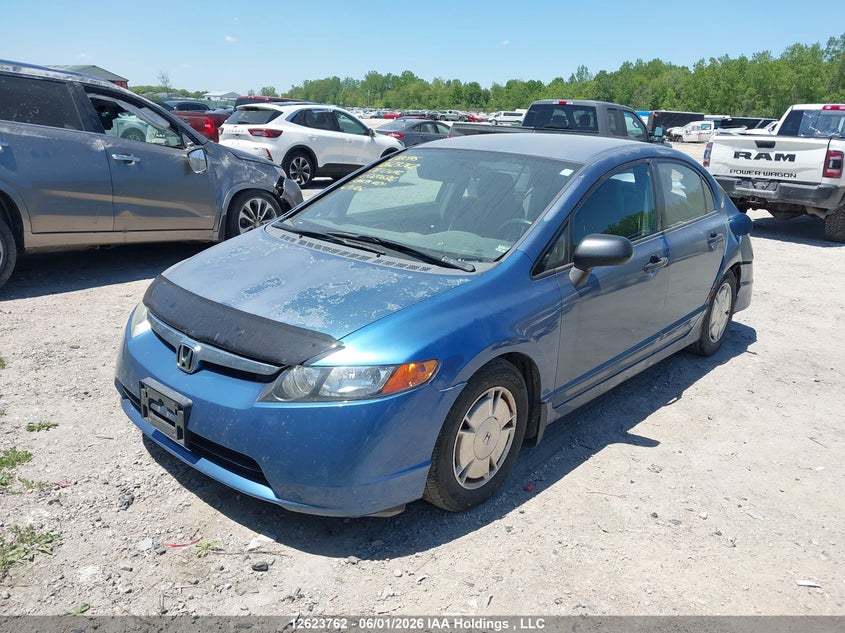 2008 Honda Civic, Rear, IAAI, VIN 2HGFA16408H020636 — photo 2