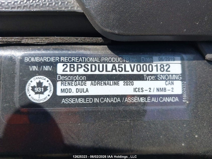2020 OTHER BOMBARDIER N/A N/A