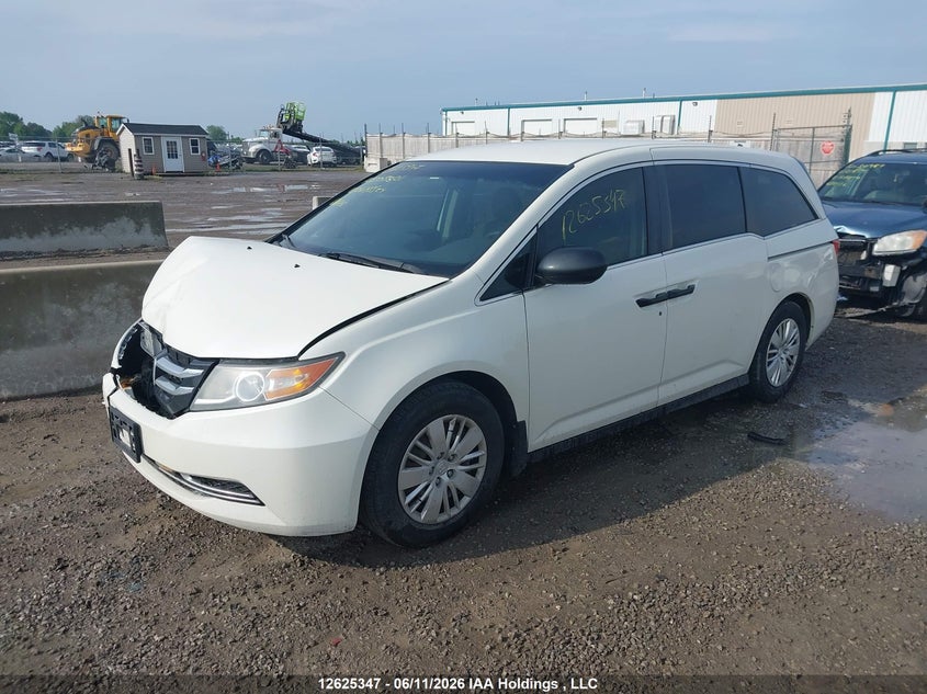 2016 Honda Odyssey, Удар спереду, IAAI, VIN 5FNRL5H28GB505801 — фото 2