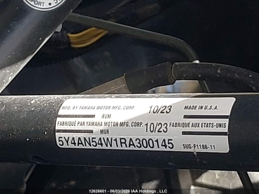 2024 Yamaha Yxz1000 VIN: 5Y4AN54W1RA300145 Lot: 12626601