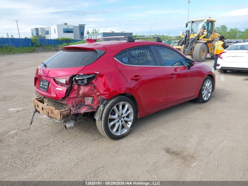 Vin: jm1bm1m33f1227743, lot: 3027192, mazda mazda3 gt 20154