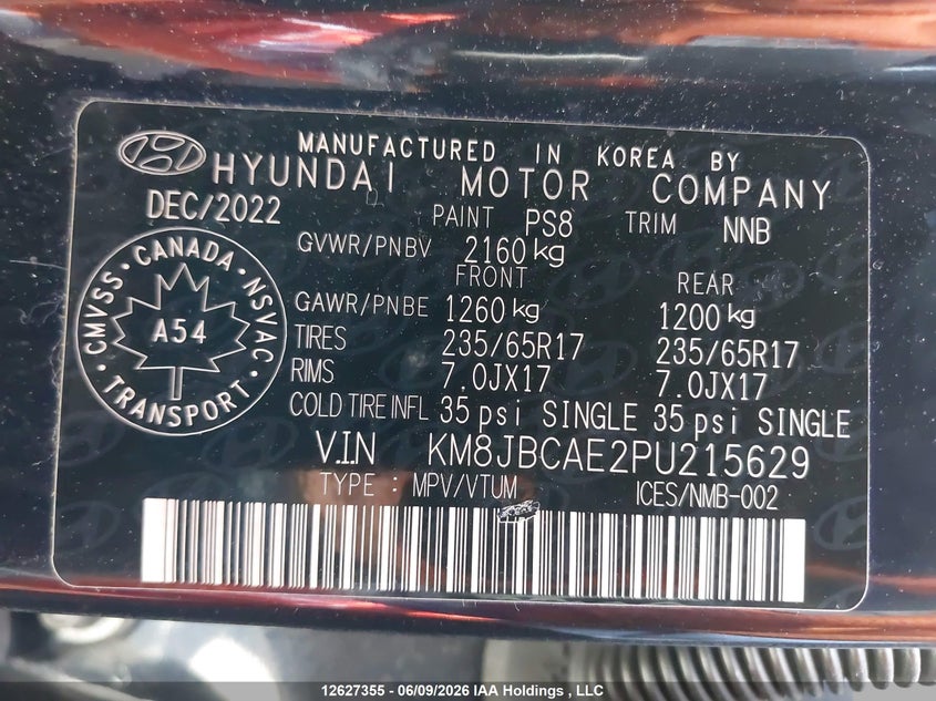 2023 HYUNDAI TUCSON SPORT UTILITY VEHICLE 2.5L I4 FI DOHC 16V NF4