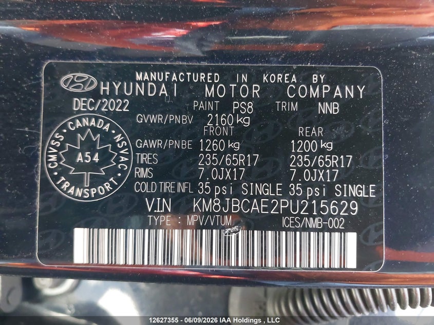 2023 HYUNDAI TUCSON SPORT UTILITY VEHICLE 2.5L I4 FI DOHC 16V NF4