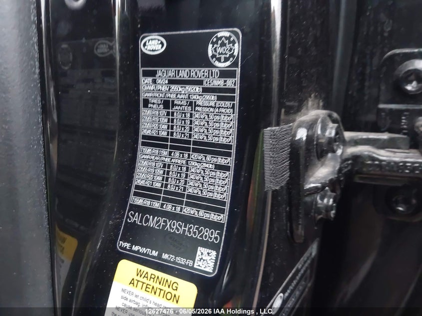 2025 Land Rover Discovery Sport Dynamic Hse 4Wd VIN: SALCM2FX9SH352895 Lot: 12627476