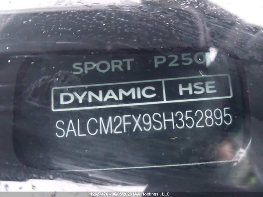 2025 Land Rover Discovery Sport Dynamic Hse 4Wd VIN: SALCM2FX9SH352895 Lot: 12627476