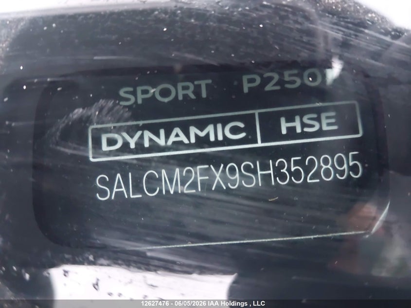 2025 Land Rover Discovery Sport Dynamic Hse 4Wd VIN: SALCM2FX9SH352895 Lot: 12627476
