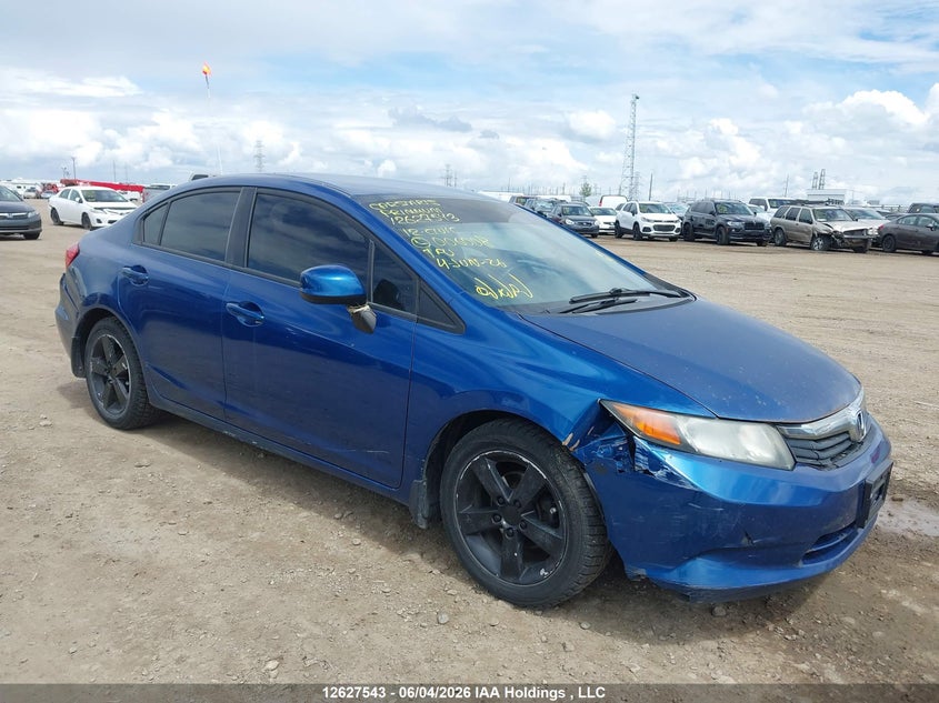 2012 Honda Civic Ex-L, Front, IAAI, VIN 2HGFB2F91CH006008