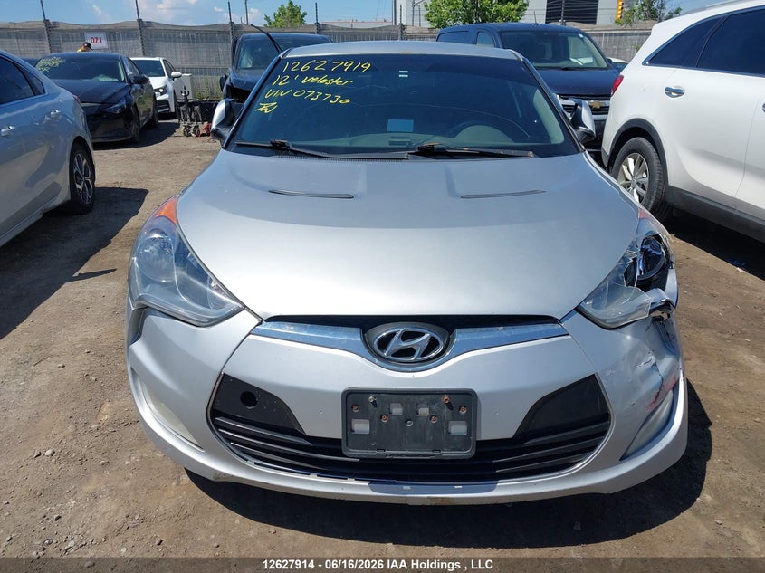 2012 Hyundai Veloster VIN: KMHTC6AD2CU073730 Lot: 12627914