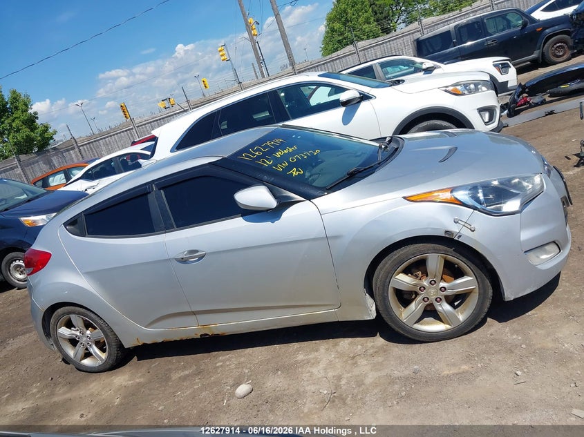 2012 Hyundai Veloster VIN: KMHTC6AD2CU073730 Lot: 12627914