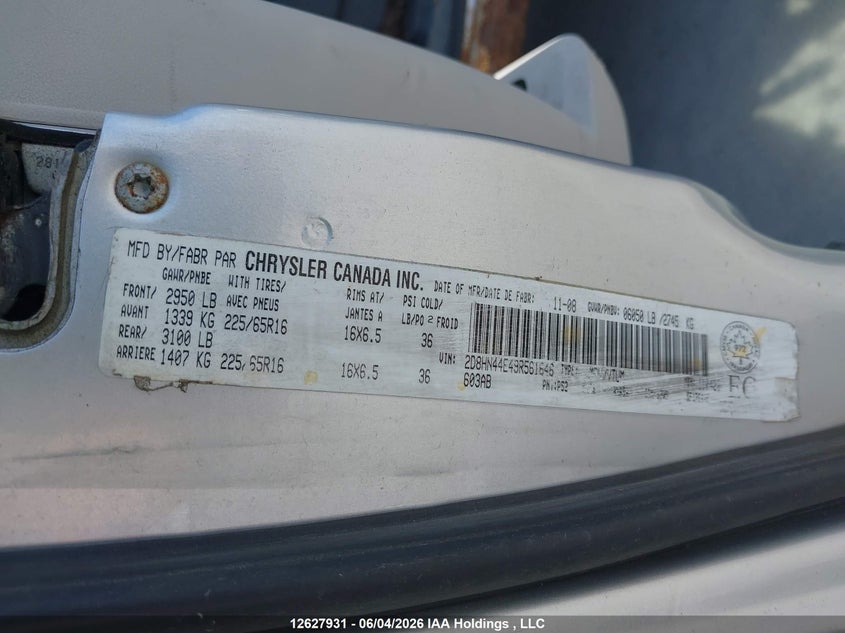 2009 Dodge Grand Caravan Se VIN: 2D8HN44E49R561646 Lot: 12627931