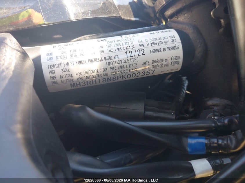 2023 Yamaha Yzfr3 A VIN: MH3RH18N8PK002357 Lot: 12628368