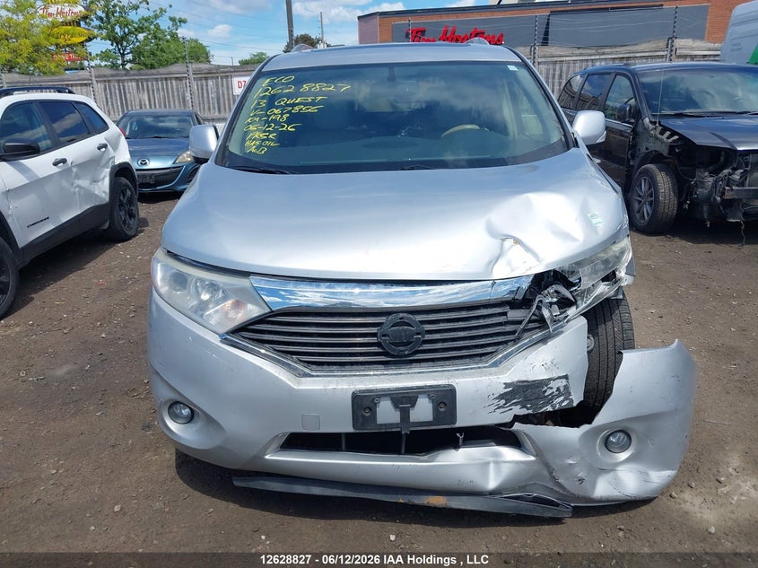 2013 Nissan Quest 3.5 Le/3.5 S/3.5 Sl/3.5 Sv VIN: JN8AE2KP5D9067856 Lot: 12628827