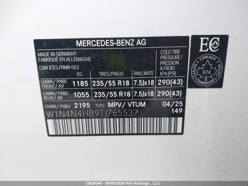2026 Mercedes-Benz Gla 250 4Matic VIN: W1N4N4HB9TJ765537 Lot: 12629048