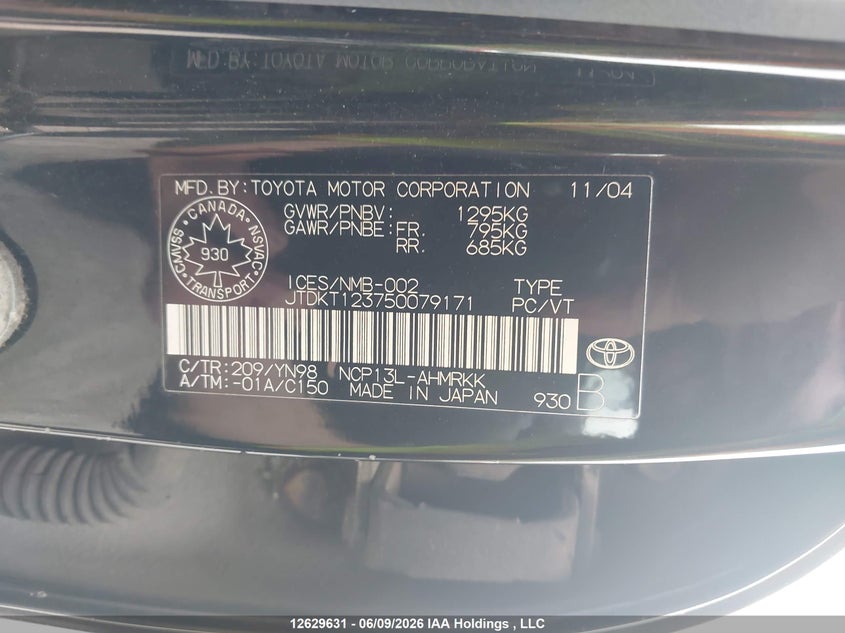2005 TOYOTA ECHO SEDAN N/A