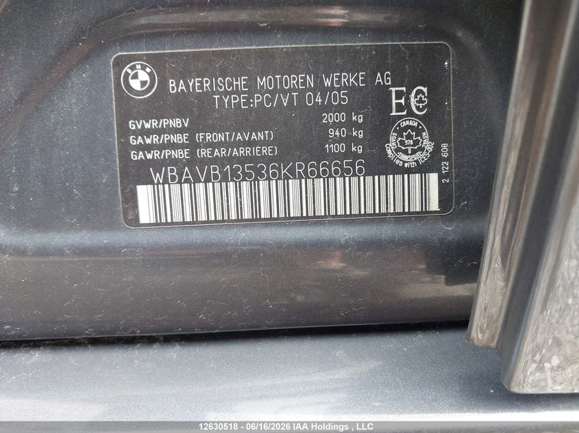 2006 BMW 3ER SEDAN 3.0L I-6 DOHC, VVT, 215HP