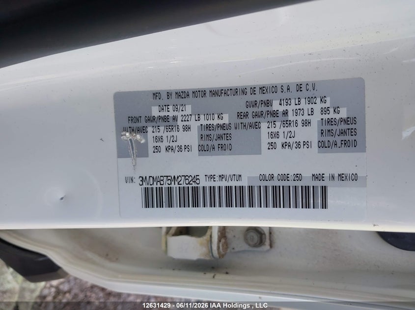 2021 MAZDA CX-30 WAGON 2.0L I-4 DI, DOHC, VVT, 155HP