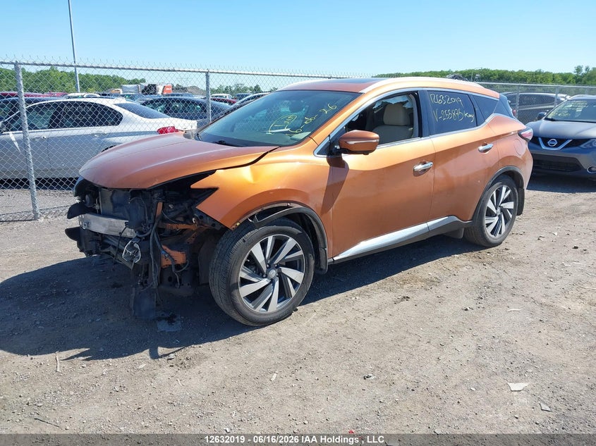 Vin: 5n1az2mh2fn255875, lot: 3032269, nissan murano s/sl/sv/platinum 20152